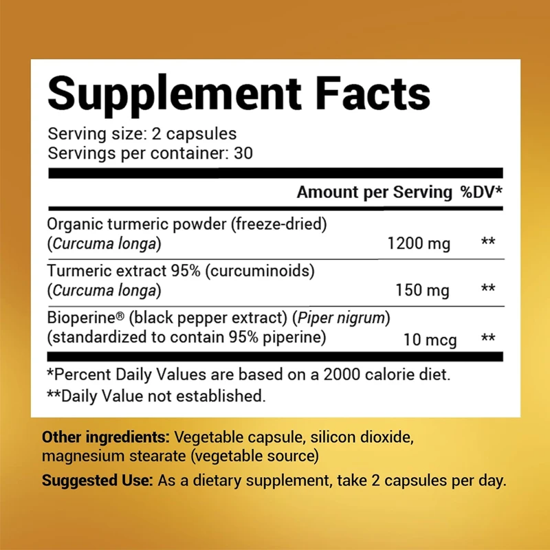 Turmeric Supplement with Black - đánh giá và giá Turmeric Curcumin Capsule